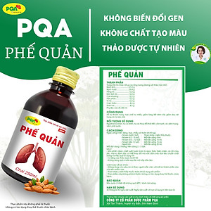 Siro Phế Quản PQA Thành Phần Từ Thiên Nhiên Giúp Bổ Phế, Ho Hộp 250ml