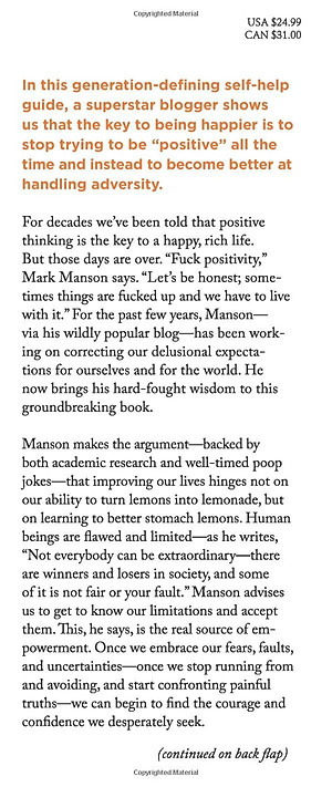 Sách The Subtle Art of Not Giving a F*Ck : A Counterintuitive Approach to Living a Good Life
