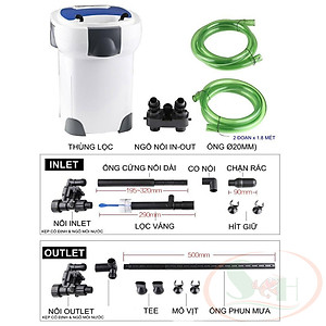 Lọc thùng Sunsun Frequency HW ZW 3000, 5000 tích hợp UV bơm điện tử chỉnh dòng