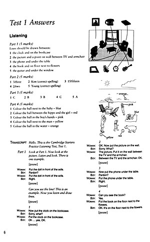 Cambridge Young Learners English Tests Second edition Starters 3 Answer Booklet