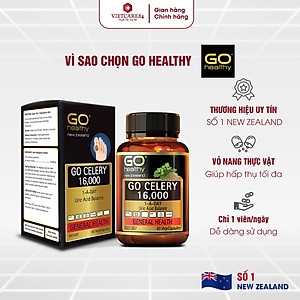 Viên gout nhập khẩu chính hãng New Zealand GO CELERY 16000mg (60 viên) giúp giảm các triệu chứng bệnh gút: giảm uric acid, làm giảm triệu chứng sưng đau do gut