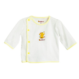 Áo sơ sinh bác sĩ dài tay cúc lệch viền màu cho bé BB01