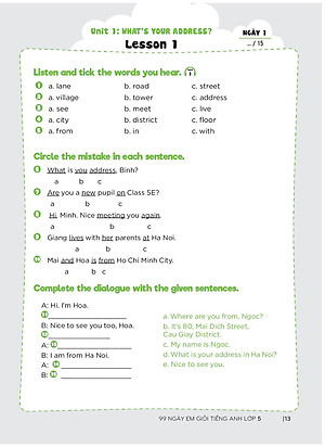 Sách 99 Ngày Em Giỏi Tiếng Anh Lớp 5