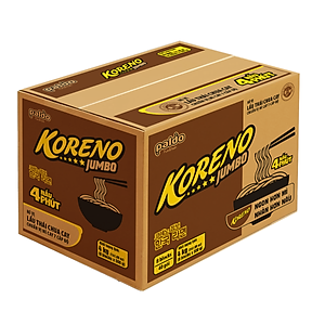 Thùng 8 Lốc Mì vị Lẩu Thái chua cay Koreno Jumbo 500g