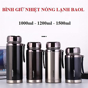 Bình Giữ Nhiệt Nóng Lạnh BAOL Kim Cương Chất Liệu Inox 304 Cao Cấp ( 1000ml - 1200ml - 1500ml )