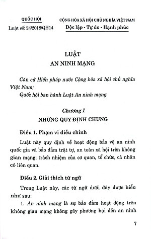 Luật An Ninh Mạng (Hiện Hành)