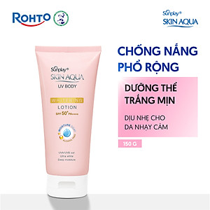 Kem chống nắng body Skin Aqua dưỡng trắng dùng hàng ngày Sunplay Skin Aqua UV Body Whitening Lotion SPF 50+ PA++++ 150g