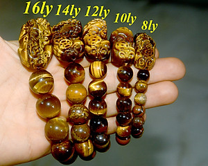 Vòng tay chuỗi đá mắt hổ tỳ hưu-nhiều cỡ ly