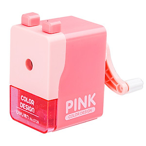 Gọt chì quay tay Deli 739 Chuốt bút chì quay tay Giao màu ngẫu nhiên