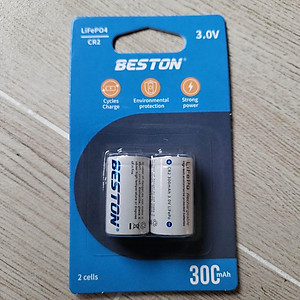 Pin sạc CR2 BESTON 300mAh dùng cho máy ảnh, camera, thiết bị đo, đèn pin, ống nhòm - Hàng chính hãng