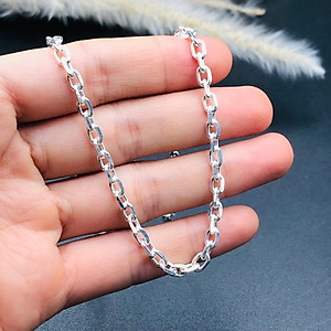 Dây Chuyền Vòng Cổ Nam Bạc Ta Nguyên Chất S99 Kiểu Dây Vuông Bạc Hiểu Minh DBN007T