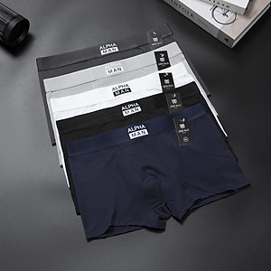 Quần boxer nam , quần lót đùi nam ALPHA được làm bằng chất thun lạnh mềm mịn thấm hút mồ hôi co giãn 4 chiều
