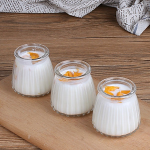 Bộ 12 Hũ Thuỷ Tinh Sọc 100ML Làm Yaourt- Sữa Chua Caramen-Pudding- Có Nắp Đậy- Hàng Chính Hãng MINIIN