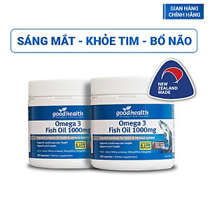 Combo 2 Hộp Dầu Cá Goodhealth Omega 3 Fish Oil 1000mg 150 Viên - Bổ Não - Tăng Trí Nhớ - Mắt Tinh - Chính Hãng Từ New Zealand