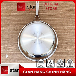 Bộ nồi và chảo chống dính vân đá inox 304 cao cấp Fivestar Plus 5 món nắp kính , tặng 1 vá canh