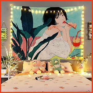 Tranh vải treo tường trang trí phòng ngủ, thảm treo tường decor hàng đẹp - Kích thước 100x70cm