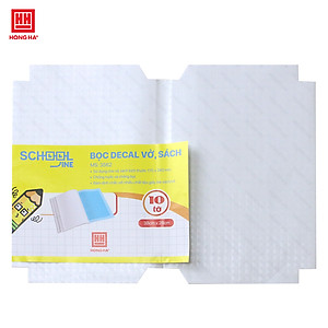 Bọc decal Hồng Hà  vở ô ly, sách bài tập ( 280x380mm ) (10 chiếc/tập) - 3562
