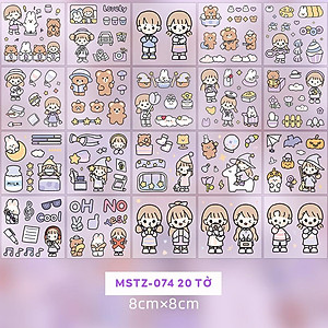 Bộ 20 Tờ Sticker Nhiều Hình Cô Gái Và Bé Thỏ - Telado MSTZ-07/2-6 (Mẫu Màu Giao Ngẫu Nhiên)