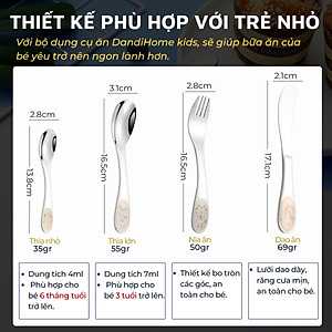 Bộ dao thìa nĩa tập ăn cho bé DandiHome inox 304 cao cấp - Có các lựa chọn