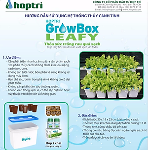 Bộ 1 chậu trồng rau ăn lá thủy canh tĩnh Growbox Leafy Kit 1 Hợp Trí Không bao gồm phân bón thủy canh