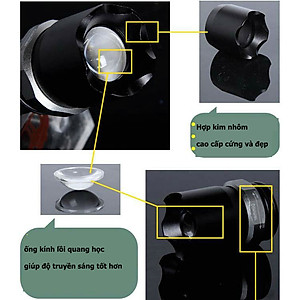 Đèn Pin LED Cầm Tay Siêu Sáng US ARMY K2 Chiếu Xa Chống Nước Tuyệt Đối Công Suất 20W -HÀNG CHÍNH HÃNG