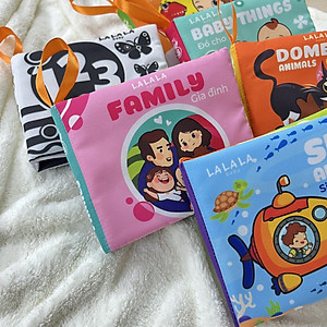 Sách vải Lalala baby kích thích thị giác cho bé sơ sinh 0 đến 12 tháng