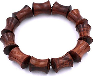 Chuỗi hạt đeo tay Gỗ Tử Đàn Hình Ống Tre - Vòng tay chuỗi hạt gỗ - vòng đeo tay size lớn