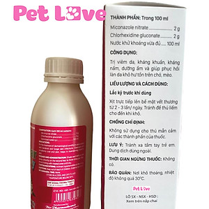 Chai xịt viêm da, nấm da chó mèo Bio Clear Spray (100ml)