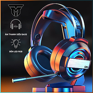 Tai Nghe Chụp Tai Máy Tính Teement TM01 Gaming MC Q9 Có Đèn Led Đổi Màu, Mic Đàm Thoại, Headphone Chơi Game Trên Laptop, Pc - Hàng Chính Hãng