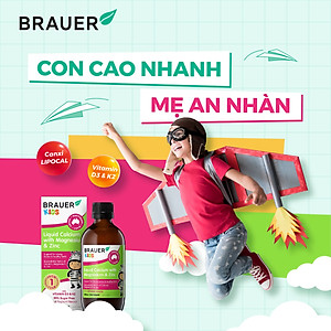 Calcium (canxi) hữu cơ, vitamin D3 cho trẻ sơ sinh, trẻ nhỏ Brauer Úc hỗ trợ phát triển chiều cao, cơ bắp, ngủ ngon, tăng hệ miễn dịch-OZ Slim Store