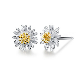 Hoa Tai Nữ Bạc Hiểu Minh HT1002 hoa cúc