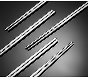 Set 5 Đôi Đũa Inox 304 Cao Cấp Phong Cách Hàn Quốc - Hàng Chính Hãng