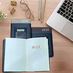 [SỔ TAY DA KÈM MÁY TÍNH] Sổ Da Doanh Nhân Cao Cấp Kèm Máy Tính Dành Riêng Để Lập Kế Hoạch Cho Năm 2025