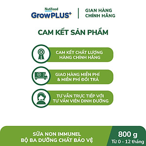 Sữa Bột Nutifood Sweden GrowPLUS+ Sữa Non Immunel từ 0 - 12 tháng lon 800g