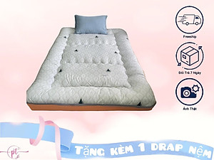 Nệm Trải Sàn, Đệm, Topper Hàng Xuất Nhật 1Mx2M, 1M2X2M, 1M4x2M, 1M6x2M, 1M8X2M Dày 9CM Tặng Kèm Drap Nệm
