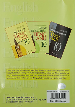 Sách Bài Tập Trắc Nghiệm Tiếng Anh 10 (Không Đáp Án)