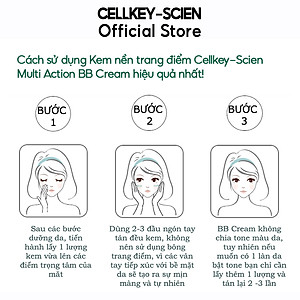 Combo Kem Nền Kem Chống Nắng Che Khuyết Điểm Kiềm Dầu Dưỡng Trắng Chống Nhăn Cho Da Nhạy Cảm Cellkey-Scien BB Sun Cream (80ml)