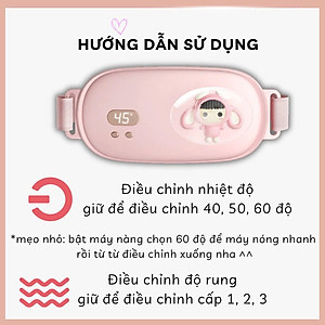 Máy chườm nóng hỗ trợ giảm đau bụng kinh có 3 mức nhiệt, Pin sạc UBS, món quà ý nghĩa tặng người yêu
