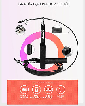 Dây Nhảy Thể Dục Tay Nắm Hợp Kim Nhôm Chính Hãng Aolikes