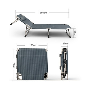 Giường xếp gọn thư giãn văn phòng SUMIKA 183 - Khung thép, vải lưới Oxford, tải trọng 450kg