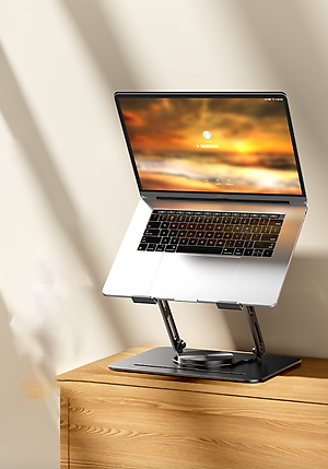 Kệ đỡ giá đỡ đế tản nhiệt dành cho laptop, macbook, máy tính hợp kim nhôm gấp gọn xoay 360 độ nhiều nấc độ cao - K2 - Hàng chính hãng