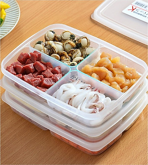 Hộp nhựa bảo quản thực phẩm đa năng và tiện lợi có chia 4 ngăn Nakaya - Hàng nội địa Nhật Bản.