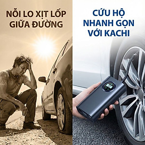 Máy bơm pin Kachi MK374 - Bơm xăm lốp ô tô, xe máy, xe đạp, phao, bóng