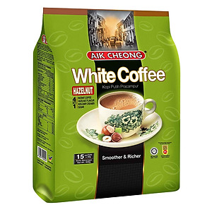 Cà Phê Trắng Hạt Phỉ 4 Trong 1 Aik Cheong Malaysia - White Coffee Hazelnut 600g (15 Gói x 40g)