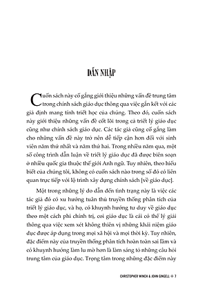 TRIẾT LÝ VÀ CHÍNH SÁCH GIÁO DỤC