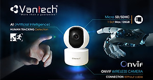 Vantech Camera Onvif Wifi Pan/Tilt Robot 4.0MP AI-V2010C - Hàng chính hãng