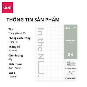 Tập Giấy Refill / Ruột Sổ Refill / Lõi Sổ Thay Thế A5 B5 100 Trang 80gsm Cao Cấp Nusign Deli - Phù Hợp Sổ Còng Deli Klong Harin Rin - NS310 NS315