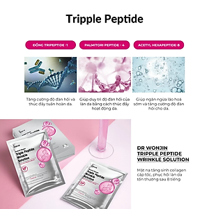 Combo 10 Mặt Nạ Tăng Sinh Collagen Cấp Tốc Dr.WonJin Instant Repair Triple Peptide Wrinkle Solution Mask 30g x10