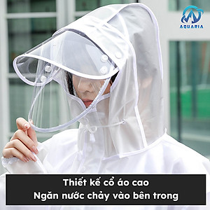 ÁO MƯA ĐƠN Áo Mưa Trong Suốt Dáng Dài Vành Rộng Có Khóa Kéo