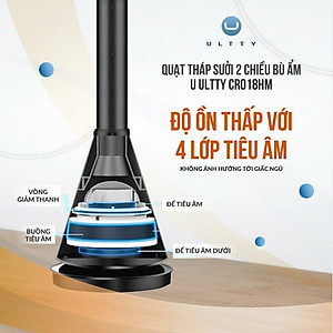 Quạt Tháp 2 Chiều Sưởi Ấm Làm Mát Và Bù Ẩm ULTTY SKJ-CR018HM. Chất Liệu Sưởi Gốm Ceramic Không Đốt Cháy Oxi. Bù Ẩm Không Khô Da Tự Động Tắt Khi Quá Nhiệt - Hàng Chính Hãng